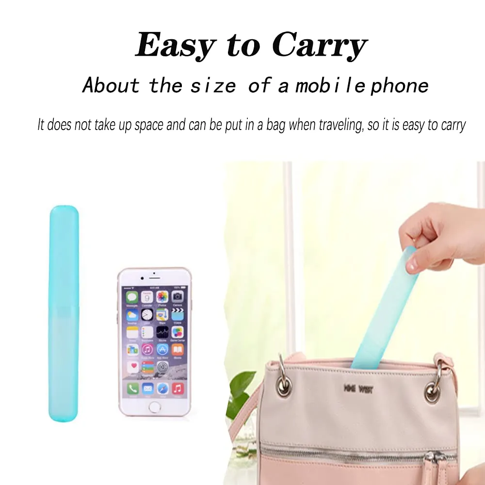2 Pcs Toothbrush Case, Toothbrush Travel Case Cover, Portable Toothbrush Storage Case, Sutiable for Home Travel Outdoor Camping Hiking Business Trip White Blue