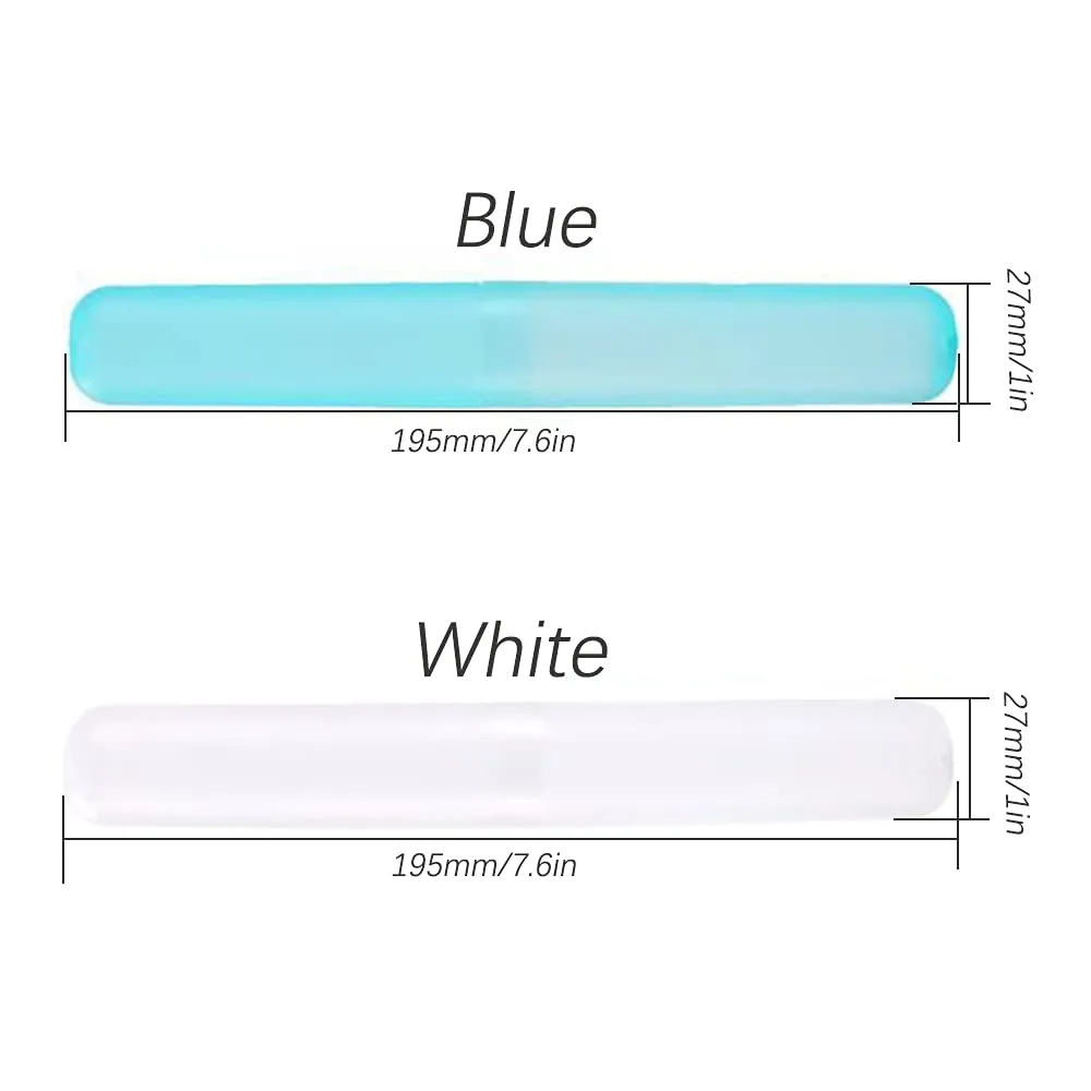 2 Pcs Toothbrush Case, Toothbrush Travel Case Cover, Portable Toothbrush Storage Case, Sutiable for Home Travel Outdoor Camping Hiking Business Trip White Blue
