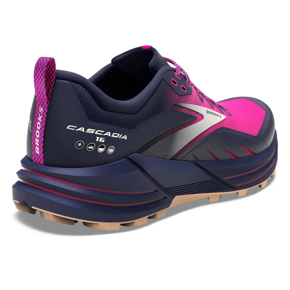 Brooks Cascadia 16 Women's Trail Running Shoes, Peacoat/Pink/Biscuit