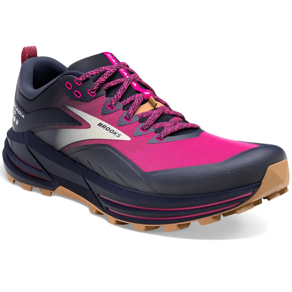 Brooks Cascadia 16 Women's Trail Running Shoes, Peacoat/Pink/Biscuit