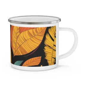 Fall in Love with Autumn Leaves Enamel Camping Mug
