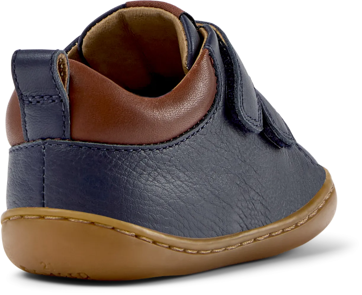 Peu Cami Navy Leather First Walking Shoe