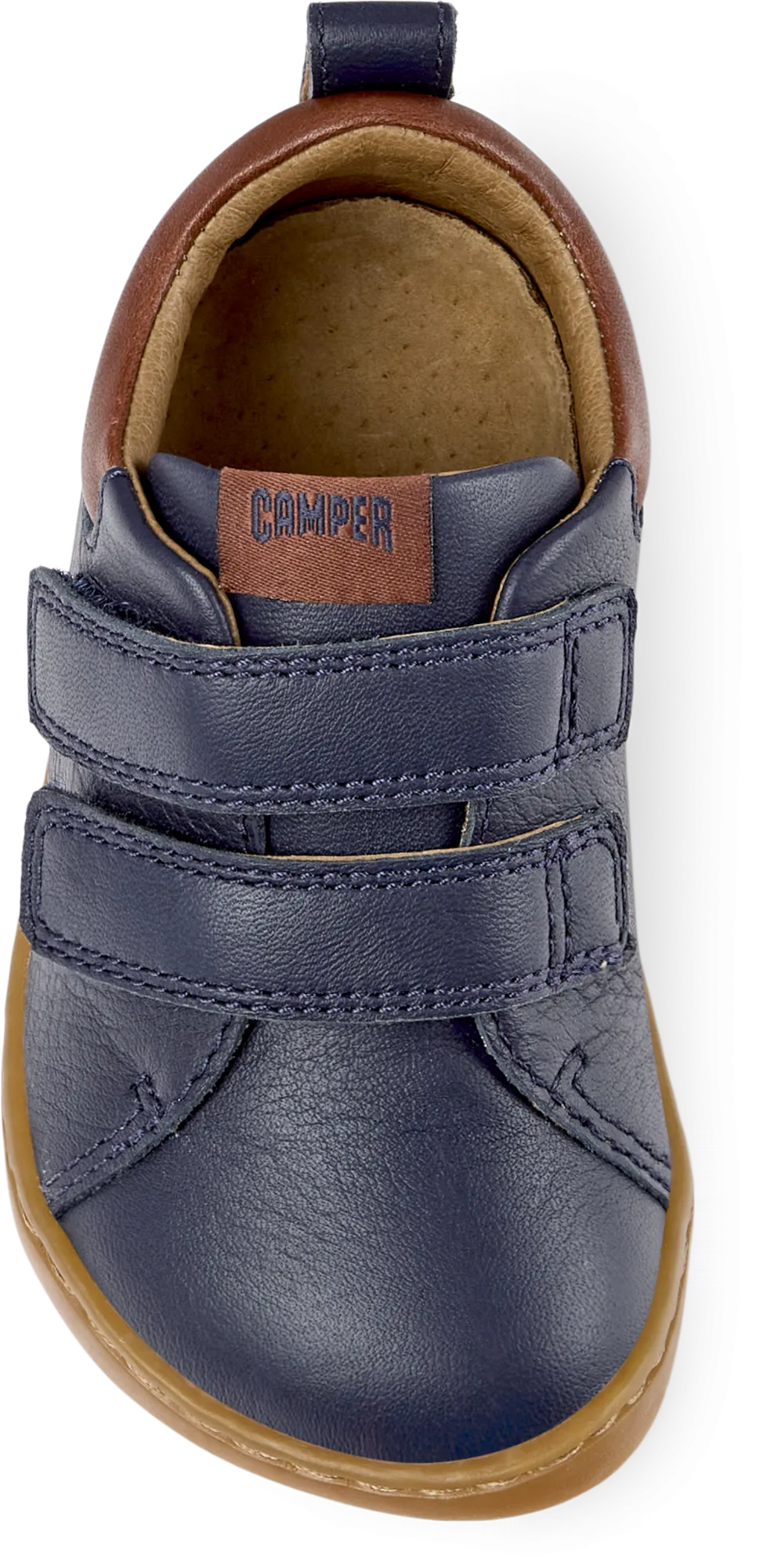 Peu Cami Navy Leather First Walking Shoe