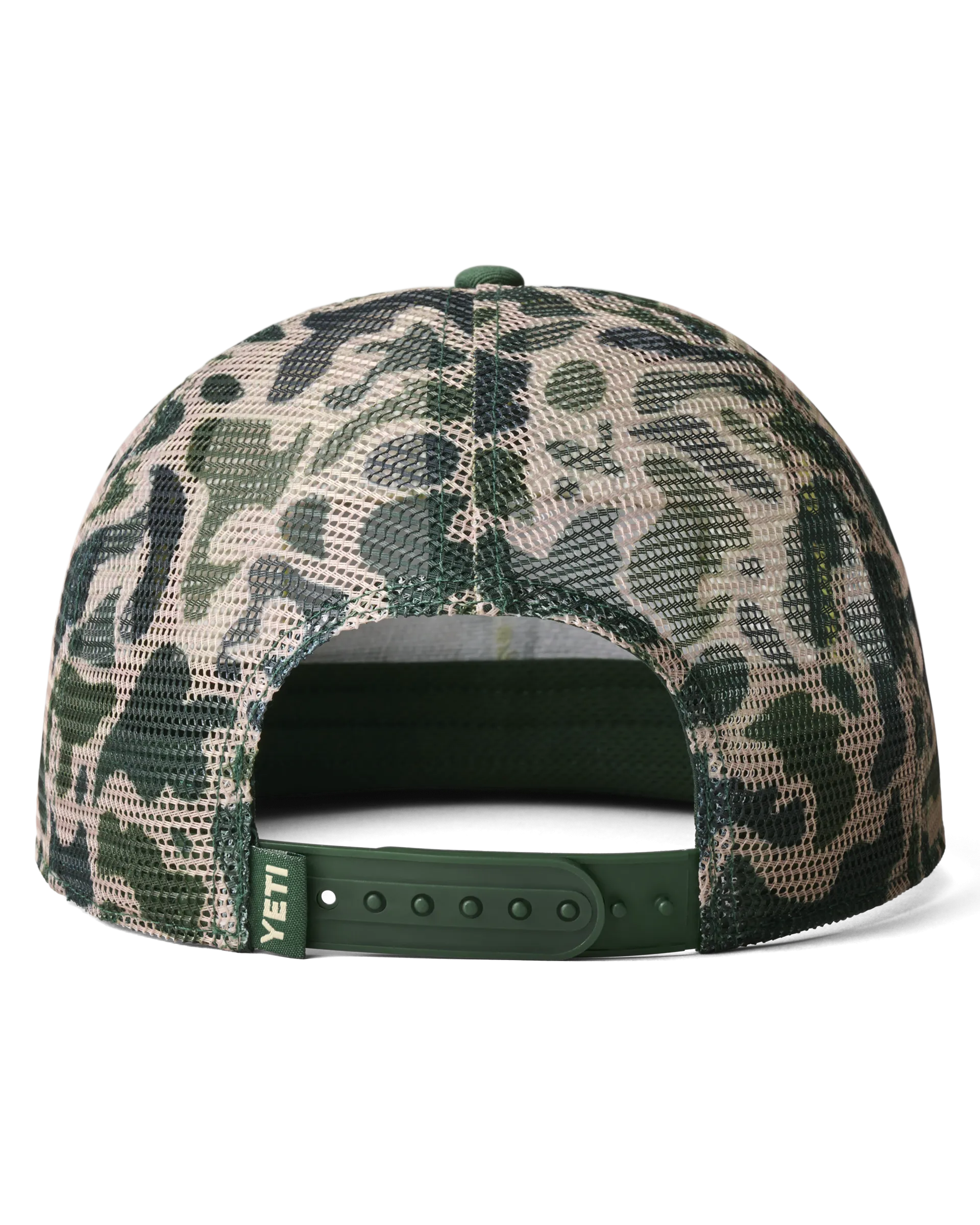 Woven Flat Brim Snapback Cap in Camo